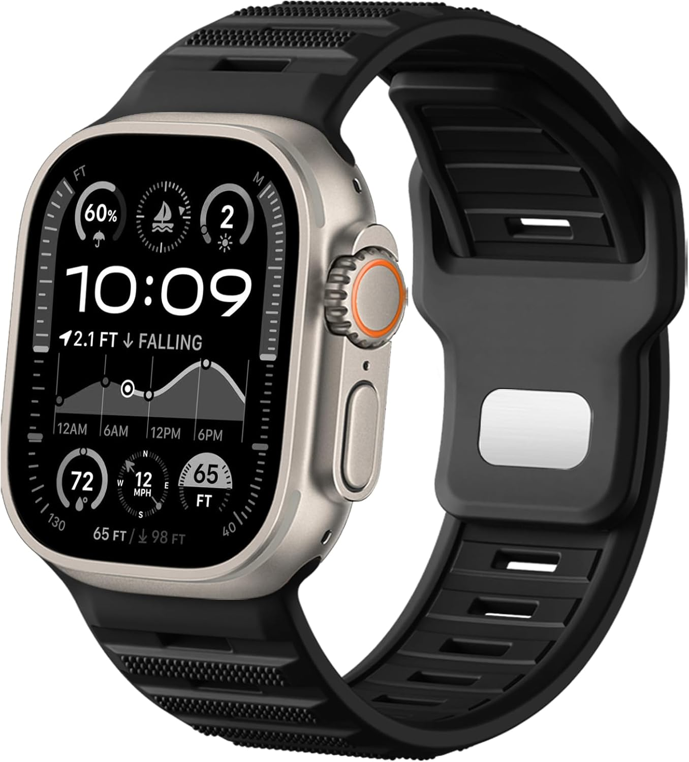 Witzon Sport Bands Compatible with Apple Watch Ultra Band 49Mm 46Mm 45Mm 44Mm 42Mm Men, Wide Soft Silicone Strap Rugged Smart Watches Replacement for Iwatch Ultra Series 11 10 SE 9 8 7 6 5 4 3 2 1