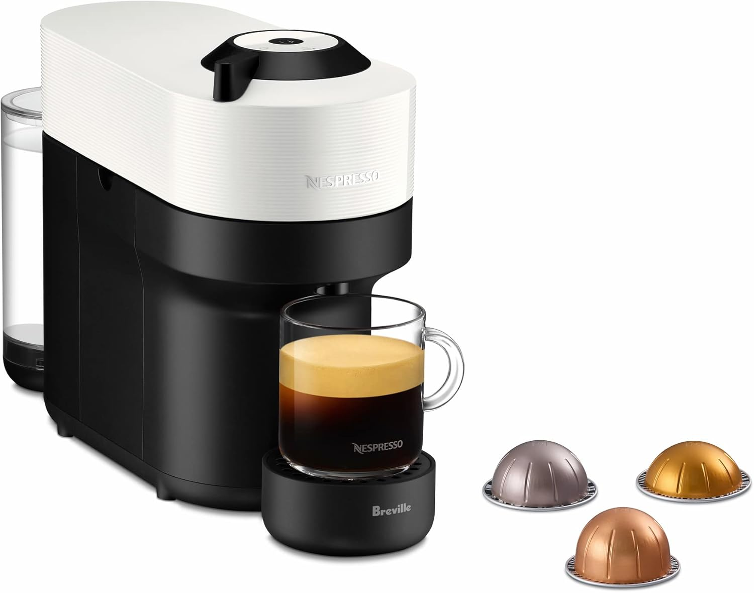 Breville Nespresso Vertuo Pop Coffee Machine by Breville Bundle with Aeroccino3 Milk Frother (Spicy Red), BNV150RED