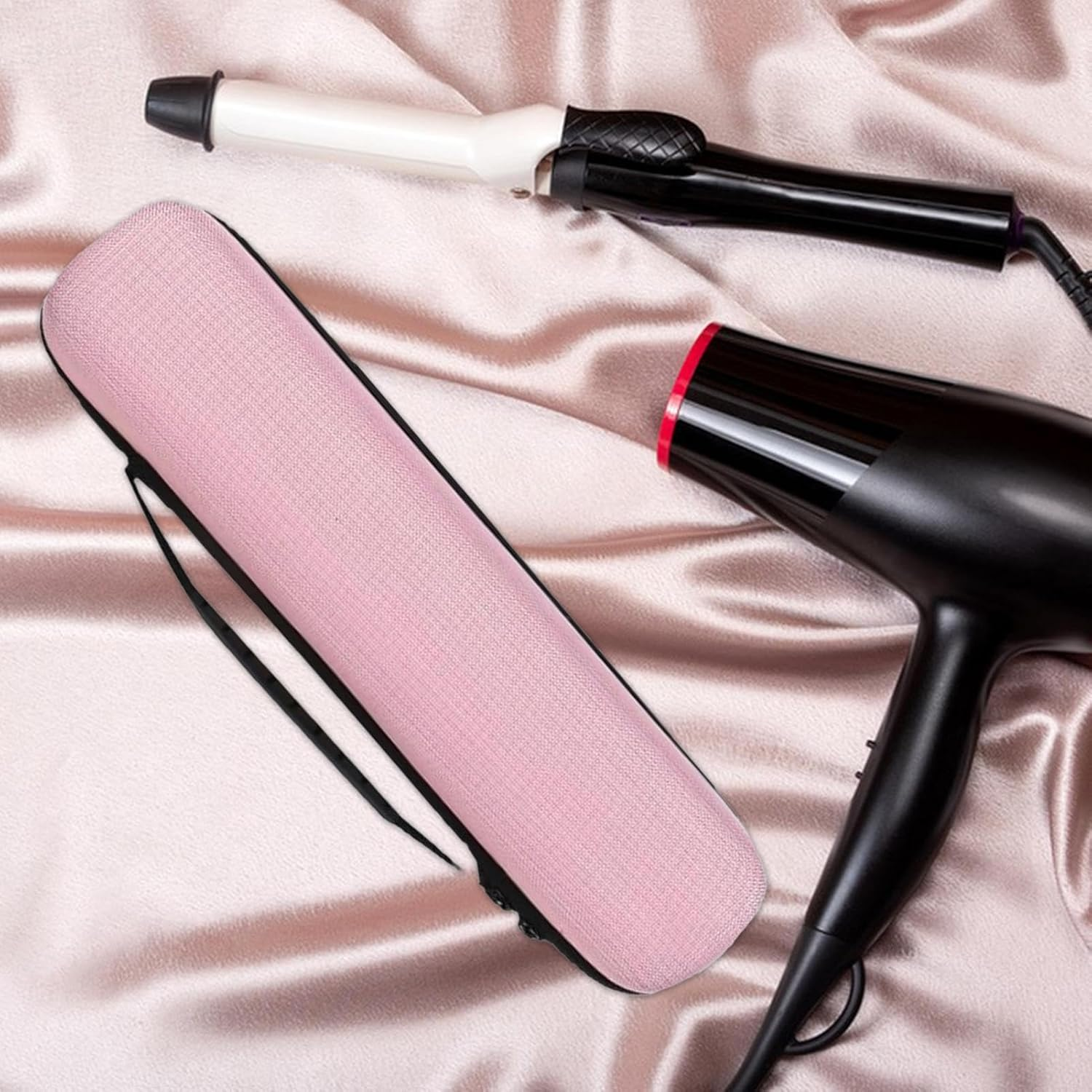 Wezalget Flat Iron Storage Case | Waterproof Straighteners Bag | Portable Travel Supplies, Multifunctional Haircare Accessories for Men, Women, Pink, Refer to Description, Unisex - Pink image number 6