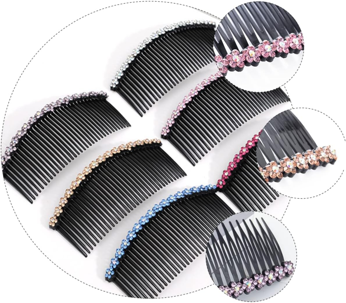 MERRYHAPY Hair Comb Set 6Pcs Women Hair Comb Bridal Headdress Accessory Plum Blossom Hair Comb image number 3