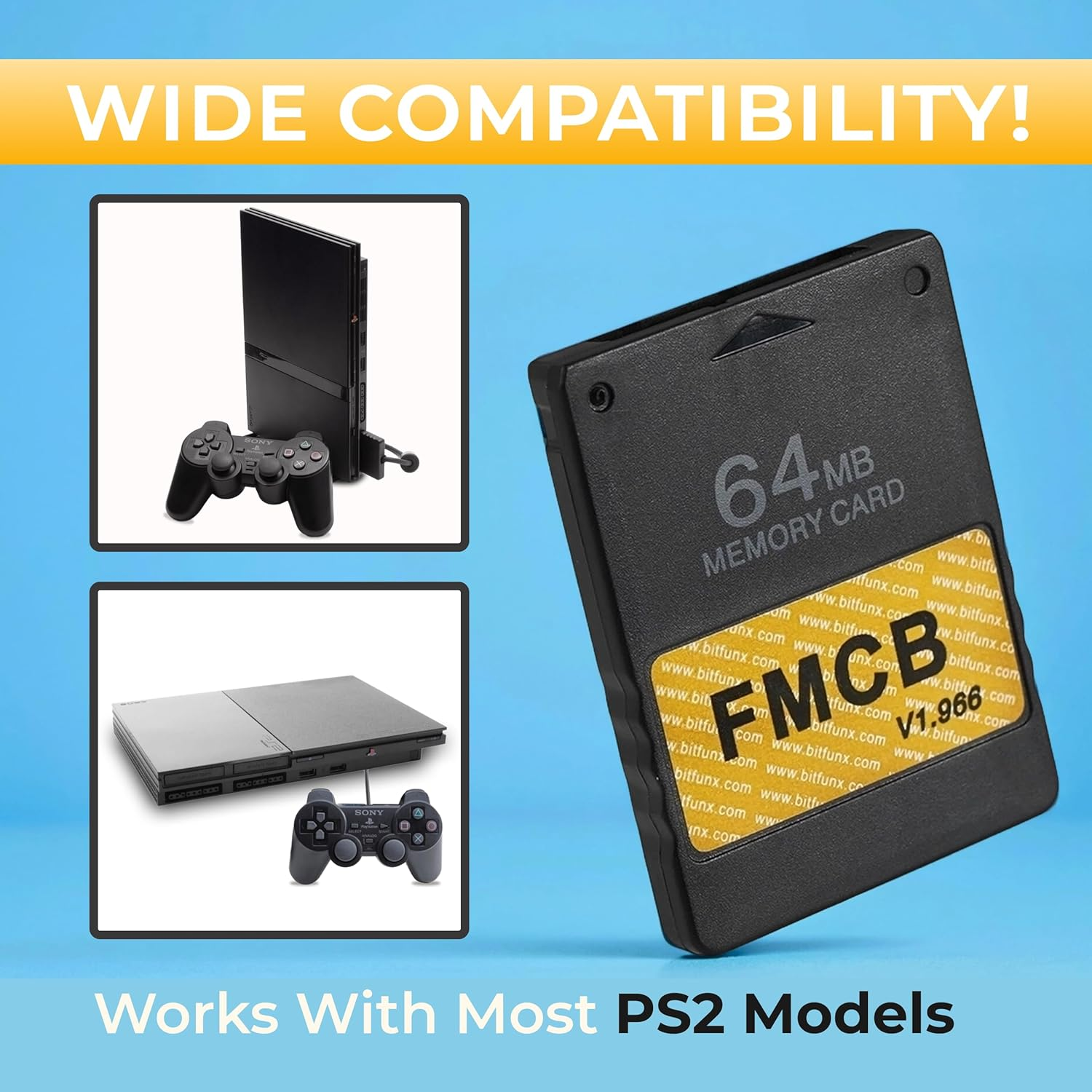 Skywin FMCB Free Mcboot PS2 Memory Card V.1 966-64 MB Memory Card for PS2 Playstation 2 Games in USB Hard Drive or Hard Disk image number 3