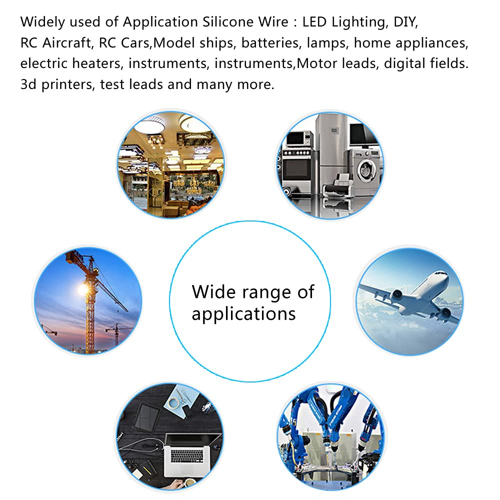 26AWG Electric Control Flexible Silicon Stranded Wire Hook up Kit - 7 Colors, 33 Ft Spool, Heat Shrink Tube, Wire Stripper Included image number 2