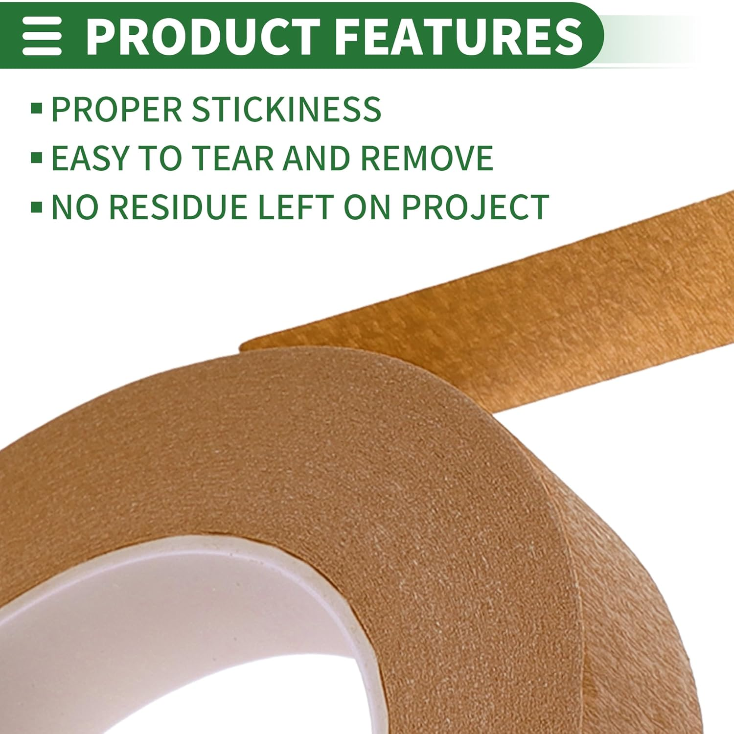 X AUTOHAUX Universal Painters Tape Masking Master Tape 5500X1.9X0.01Cm / 60.15 Yards X 0.75 Inches X 140Um Easy Removal Crepe Paper Brown 1 Pc