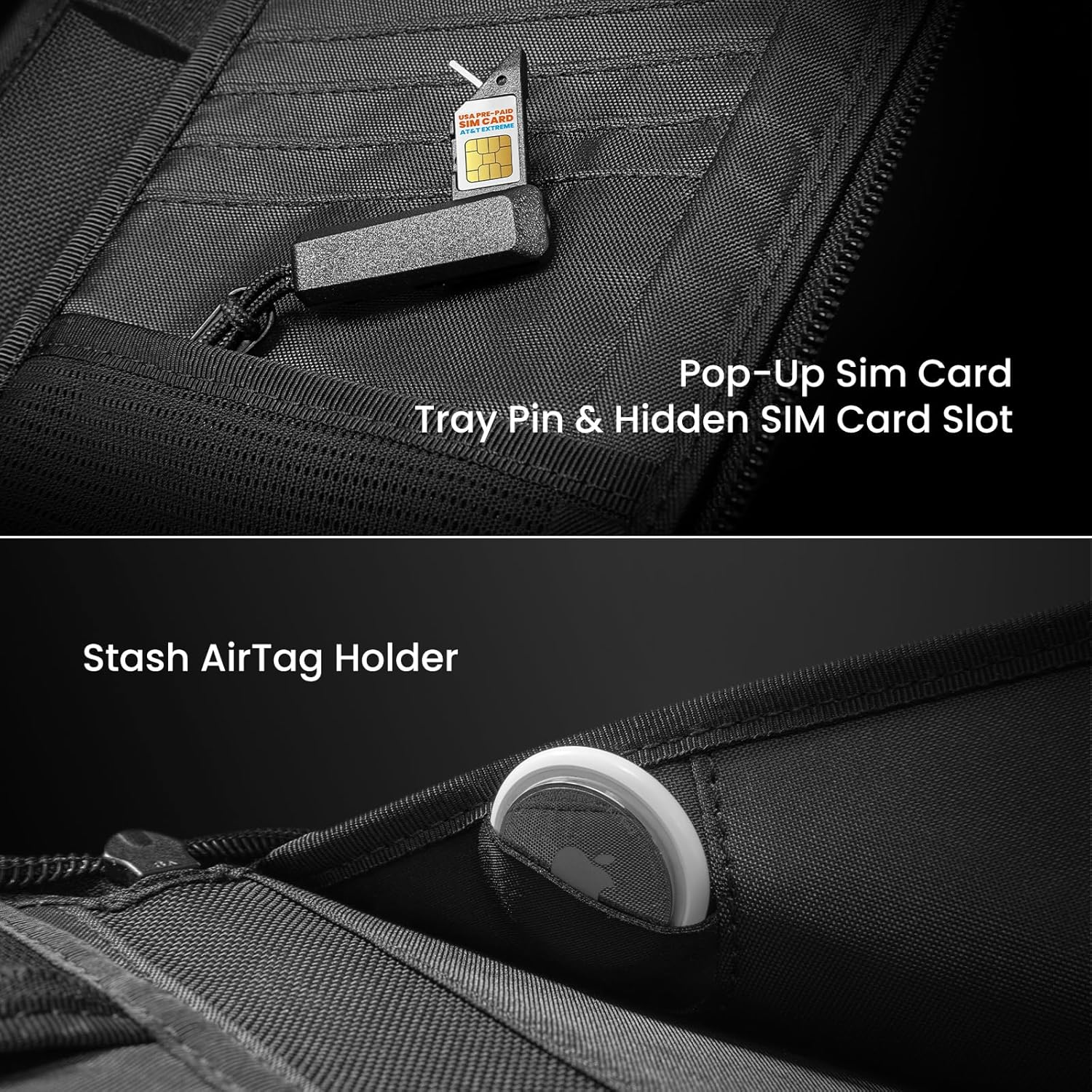 Tomtoc Family Passport Holder for 4 Passports with a Sim Card Holder and Eject Pin, RFID Blocking Travel Wallet for Flight Tickets, Id/Credit Card, Money, Waterproof Passport Cover with Wrist Strap - Gray image number 4