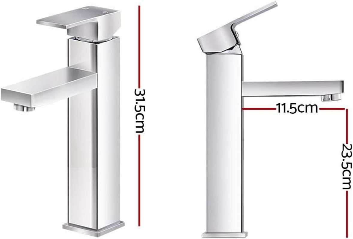 Cefito Basin Mixer Tap, 6L/Min Bathroom Taps Filter Swivel Brass Faucet Kitchen Sink Water Faucets Spray Head Bath Fixtures Home Laundry Vanity Improvement, Hot and Cold Switch Silver image number 6