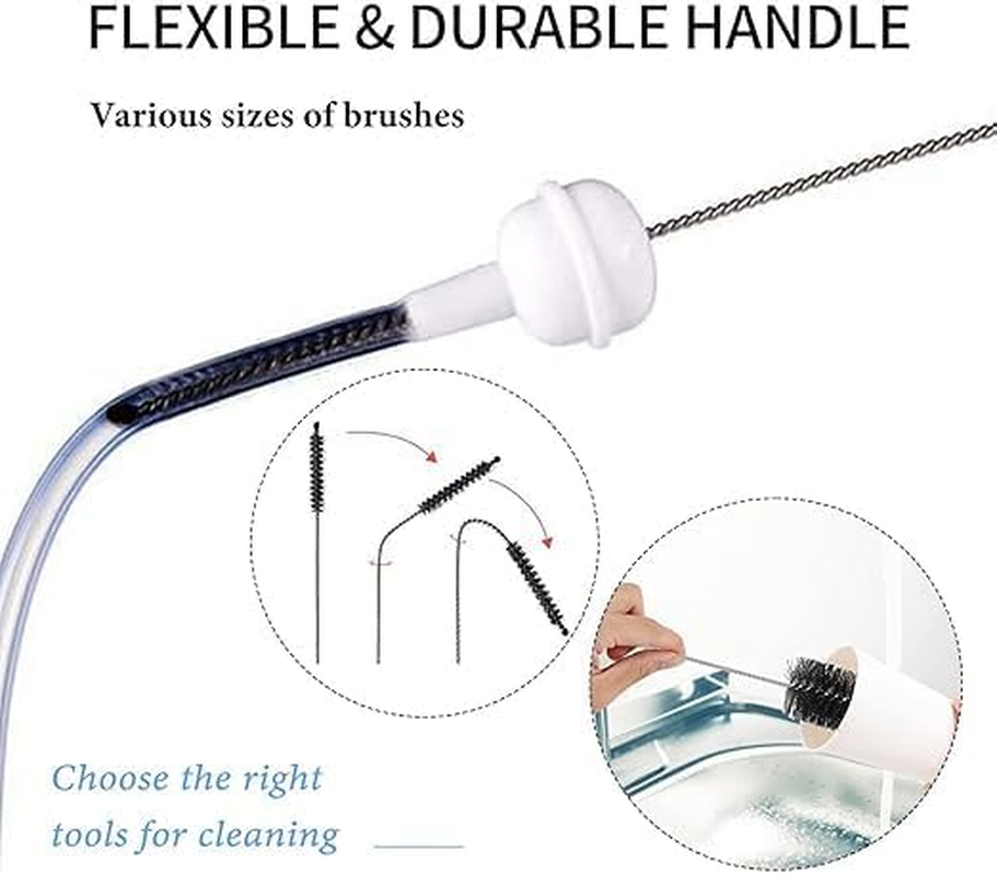 13-Piece Stainless Steel Flexible Cleaning Brush Set (22Cm) &ndash; Durable Stainless Steel Wire Brushes in Multiple Sizes (2-25Mm) for Straws, Bottles, Pipes, Tubes, and Drains image number 2