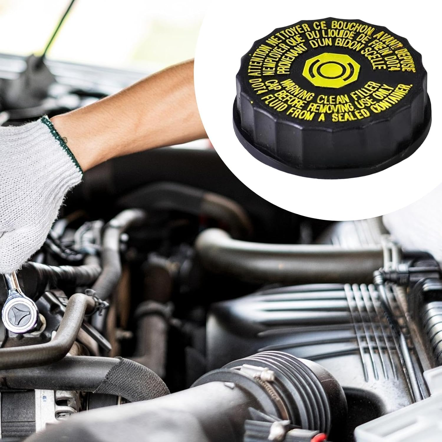 Predolo Brake Fluid Reservoir Cap Replacement for 306 307 308 408 508 2008 3008 image number 1