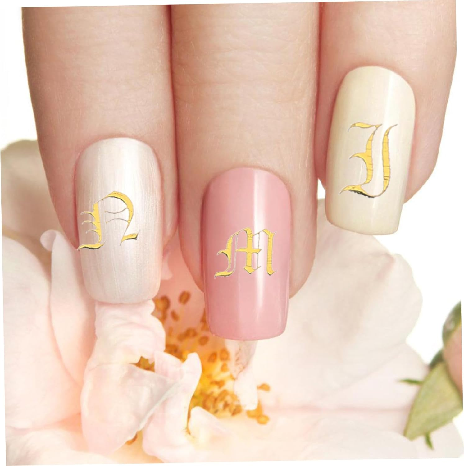 LALADEFIEE 5Sheets English Alphabet Nail Stickers Nail Decals Letter Boys and Girls image number 4