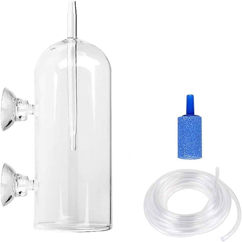 Aquarium Air Bubbler Glass Cup with 2 Air Stones, High Dissolved Oxygen for Fish Tank, Bubble Stopper image number 5