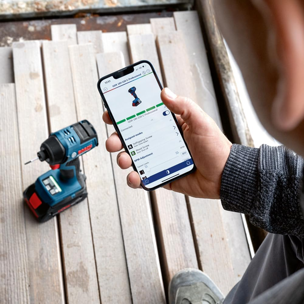 Bosch Professional 18V System Cordless Impact Driver GDR 18V-220 C (Up to 3,400 RPM, Torque of 220 Nm, Brushless Motor, without Batteries and Charger, Incl. 1 X Belt Clip, 1 X Bit Holder) image number 4