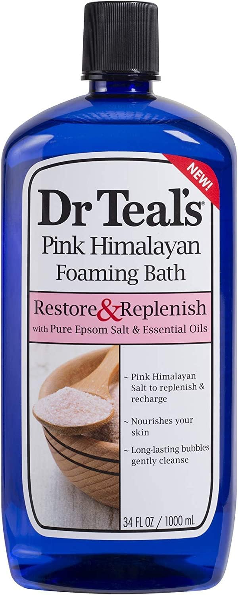 Dr Teal'S Foaming Bath Combo Pack (68 Fl Oz Total), Restore & Replenish with Pink Himalayan, and Glow & Radiance with Vitamin C and Citrus Essential Oils image number 2