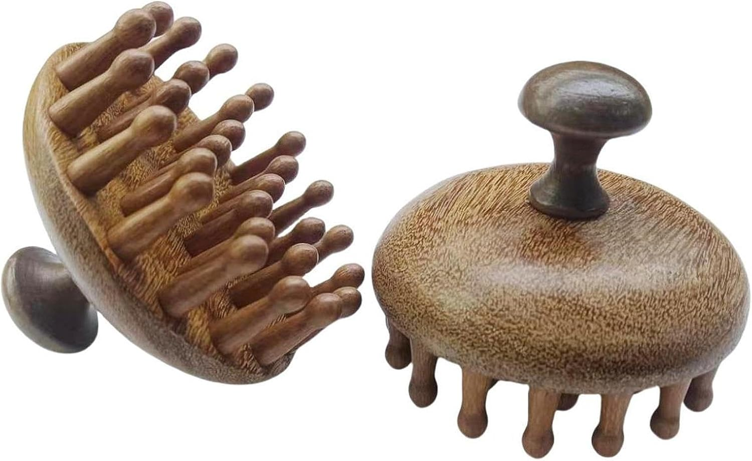 Perfeclan Wooden Scalp Massage Comb,Head Wooden Brush,Guasha Tool Comb,Wide Tooth round Head Massage,Gua Sha Brush for Adults Women Men image number 4