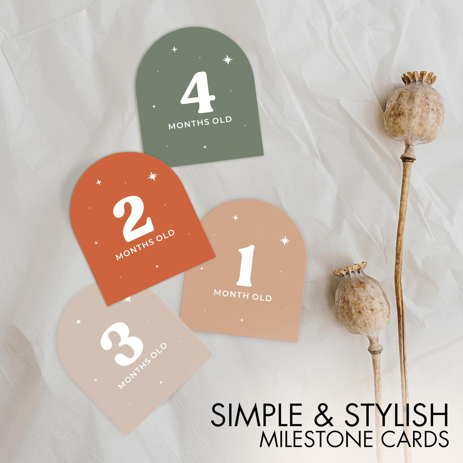 Beautiful Baby Monthly Milestone Cards - the Perfect Cards for Adorable Milestone Pictures of Your Newborn Boy/Girl - 15 Reversible Paper Set Incl. Welcome Home & Hello World Sign Are a Great Gift image number 3