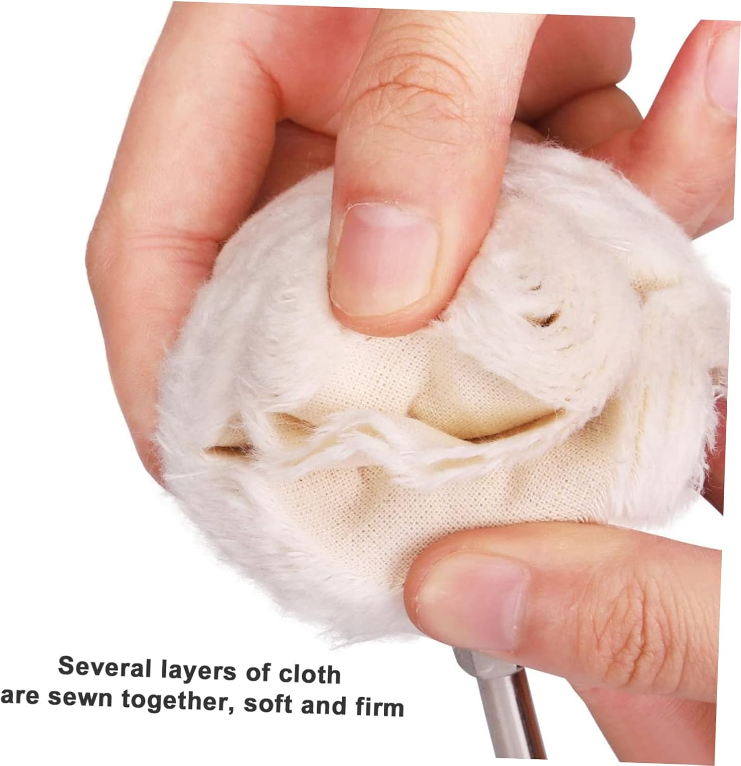 GETAJGHSD Buffing Wheel Mop Kit 3Pcs White Cotton Polishing Wheels with Handles 50Mm 75Mm 100Mm for Car Polisher Equipment Automotive Body Repair Buffing Pads image number 4