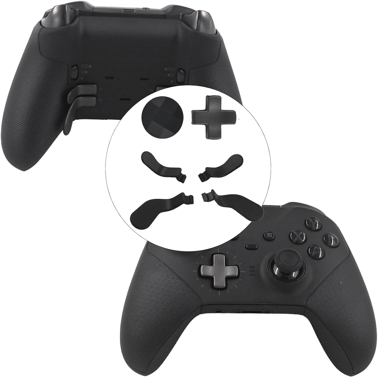 6 in 1 Metal D-Pads and Paddles Accessory Kits for Xbox Elite Series 2 Controller,Elite Series 2 Core Accessory Replacement Parts(Black) image number 4