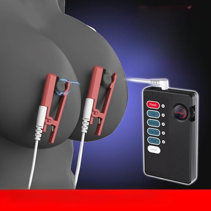 Electric Shock Nipple Clip Nipple Toys Vibrator Sex Toy SM Adult Toys Non-Piercing Nipple Rings Clit Clip Adjustable Metal Clitoral Nipple Clamps Massager for Female Couples Sex Pleasure Women Men image number 3