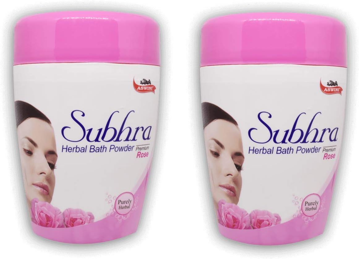 Aswini Subhra Rose Herbal Bath Powder 200Gm - Pack of 2 image number 2