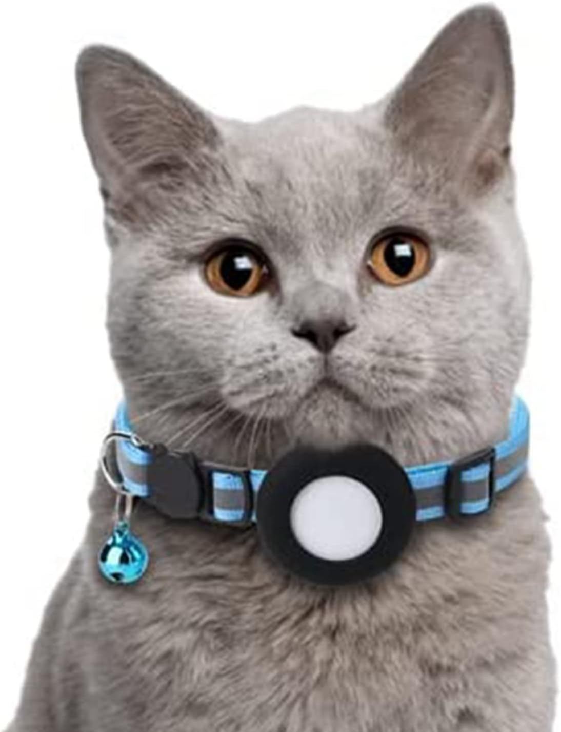 VENEKA Cat Collar Holder, for Air Tag Cat Collar Holder Compatible for GPS Tracker,4Pack Case Cover Black and Blue image number 1