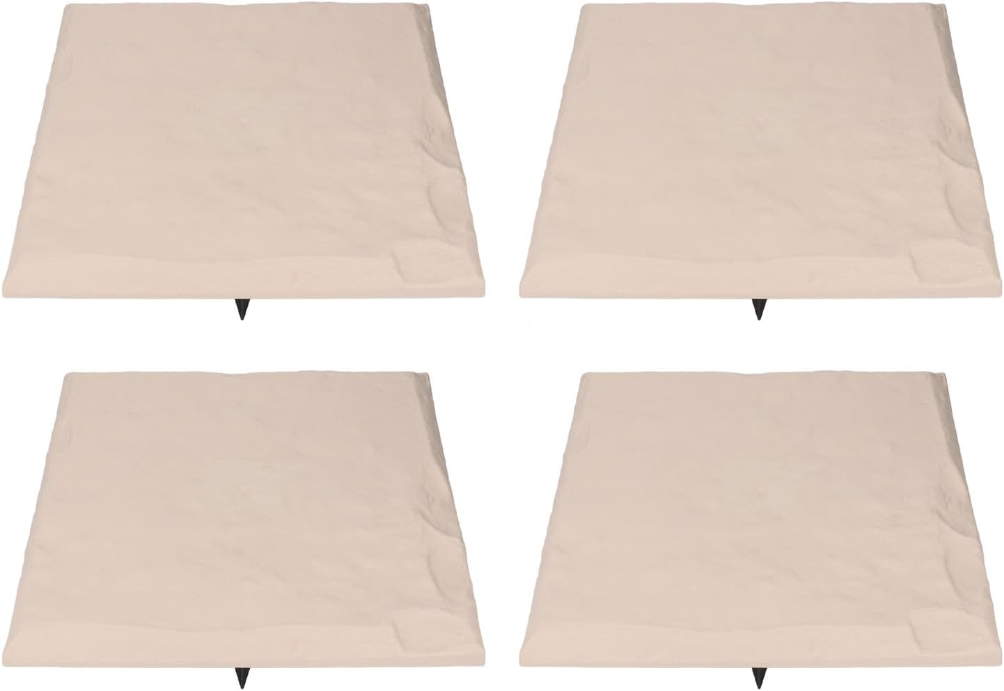 Bewinner Garden Stepping Stones Outdoor with Ground Stakes, Polypropylene Resin Weatherproof Decorative Stepping Stones Outdoor for Lawn (Quadrate)