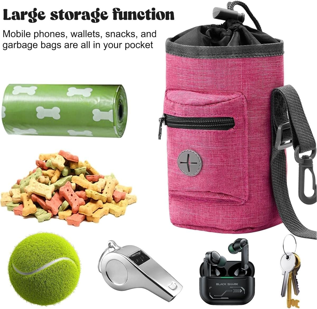 AIMALL Portable Dog Training Bag with Snack and Garbage Collection Features, Multi-Use Waist Bag for Walking and Training, Lightweight Weatherproof Design