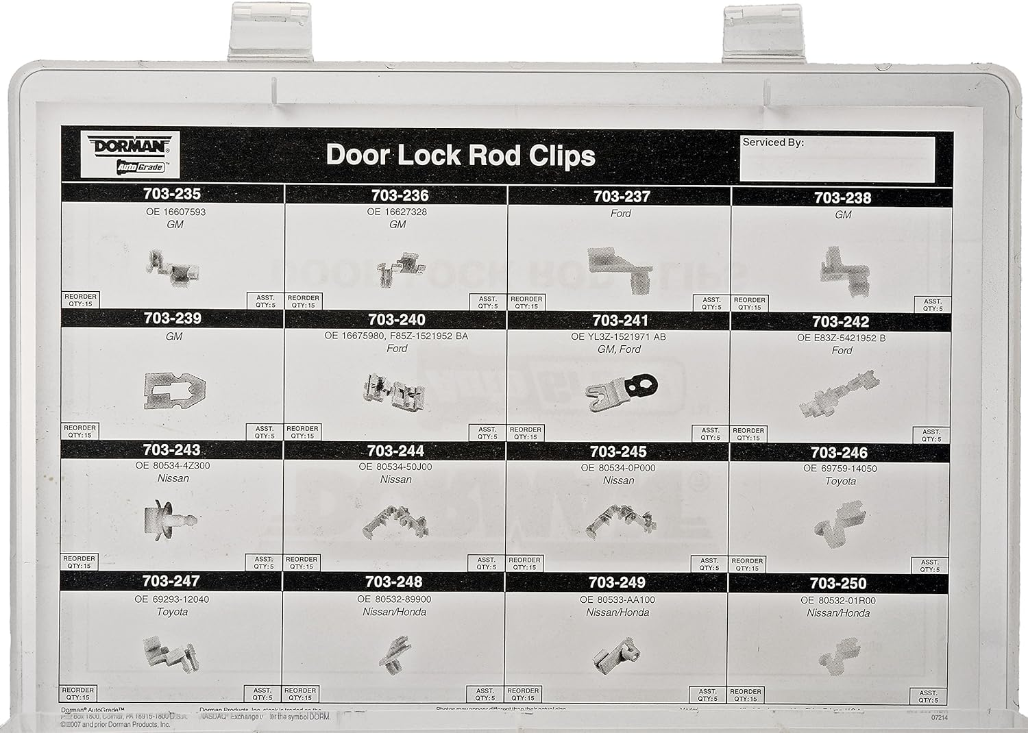 Dorman 030-209 Door Lock Rod Clip Tech Tray, 80 Piece image number 3