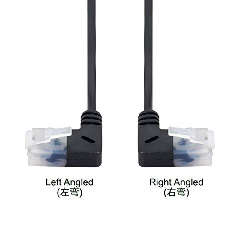 Cablecc Ultra Slim Cat6 Ethernet Cable RJ45 Left to Right Angled 25Cm UTP Network Cable Patch Cord 90 Degree Cat6A LAN for Laptop Router TV Box image number 5