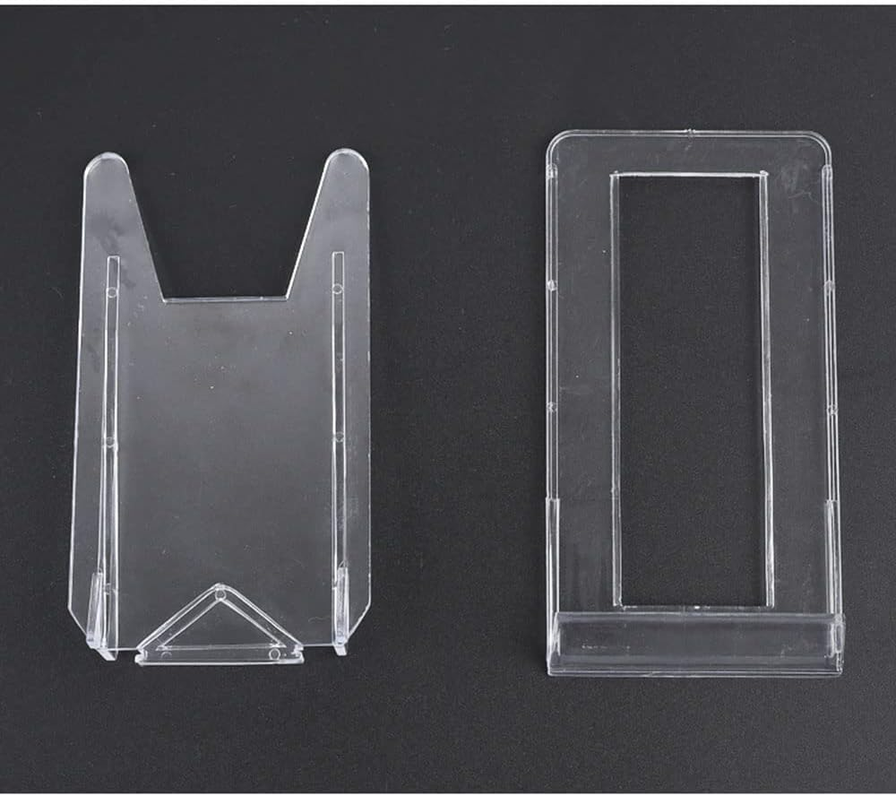 12 Pieces Two Part Adjustable Clear Acrylic Plastic Display Stand Easel Acrylic Plate Stands Plastic Display Picture Plate Holders for Home Office Supplies Festival Party Decoration image number 1