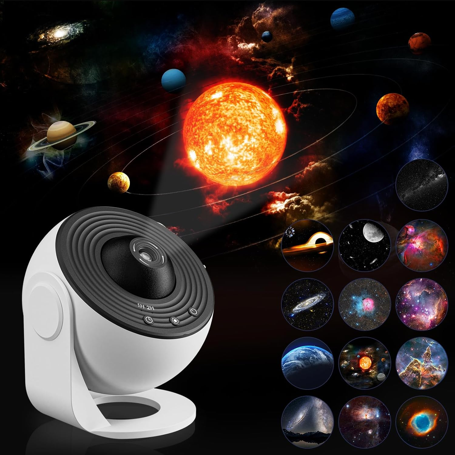 Galaxy Projector, 13 in 1 Home Planetarium Galaxy Projector for Bedroom, Star Projector Galaxy Light with Timer, Adjustable Focus Night Light Projector for Kids Adults, Room Decor (Black)