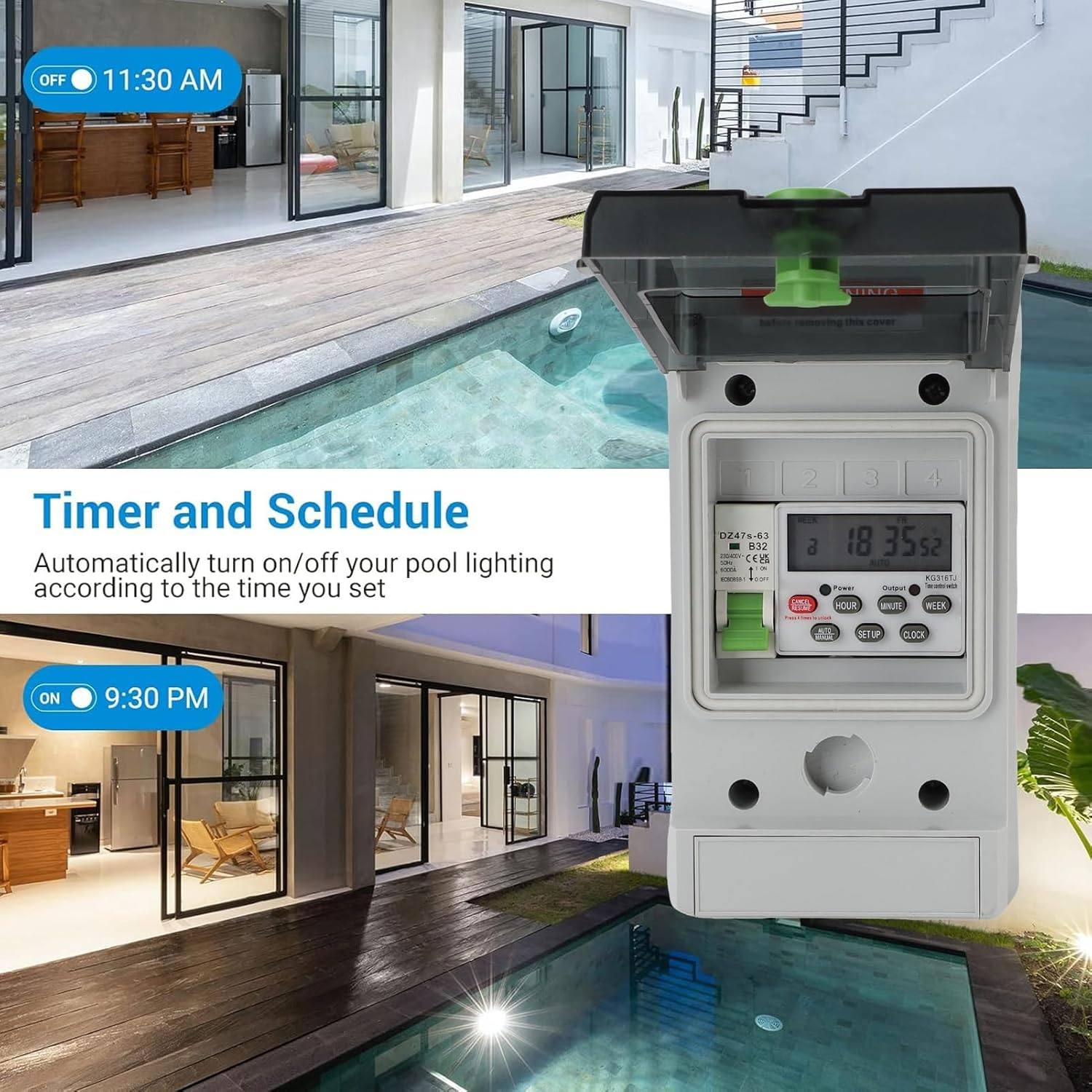 Digital Timer Box, 7 Day 16 Times on off Timer Switch Electrical Box 380Mah Battery Automatic Control Energy Saving Clear Key Setting for Irrigation System image number 1