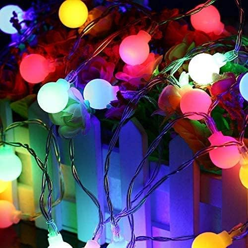 Globe String Lights Fairy Lights, 16.4Ft 50LED String Lights with 8-Mode Remote Waterproof Indoor Outdoor Hanging Lights Decorative Christmas Lights for Party Patio Garden Wedding (16.4Ft-Multicolor) - 33Ft-Multicolor image number 3
