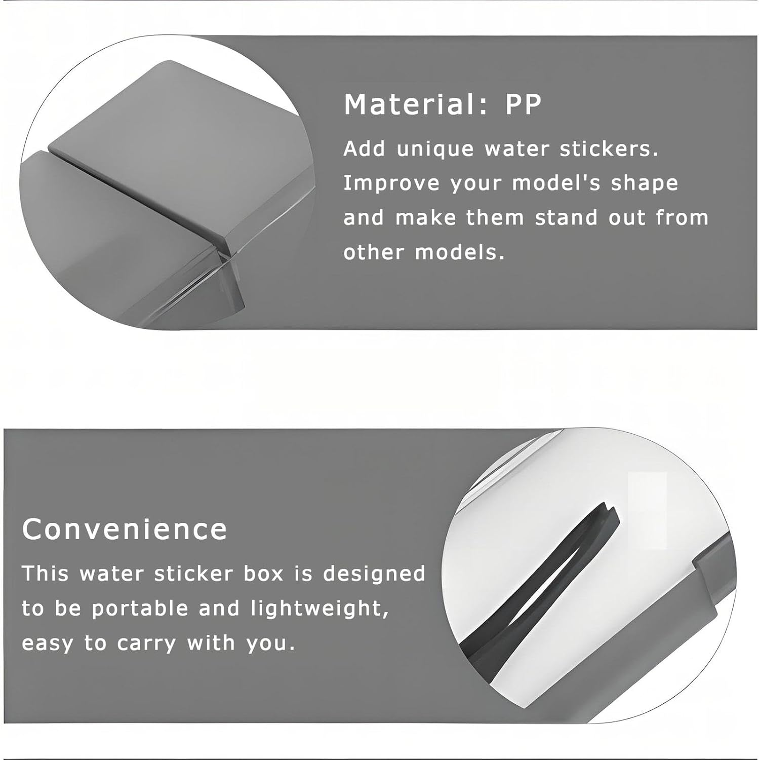 Water Decals Sticker Operated Box - Portable Operated Box Sticker Water Decals Moisturizing Box,Wet Palette Painting Tool with Sponge Tweezers for Model & Painting image number 3