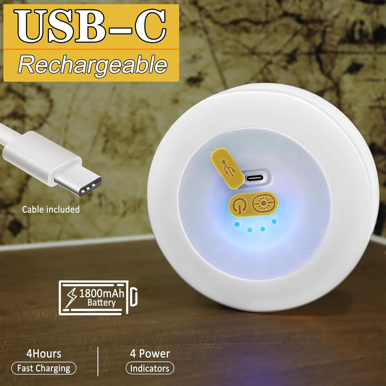 Camping String Light Lamp, 2 in 1 Rechargeable Waterproof LED Hanging Light, 32.8Ft Portable Camping Lantern for Outdoor Tent Garden Party Festival Decor - Light Yellow image number 4