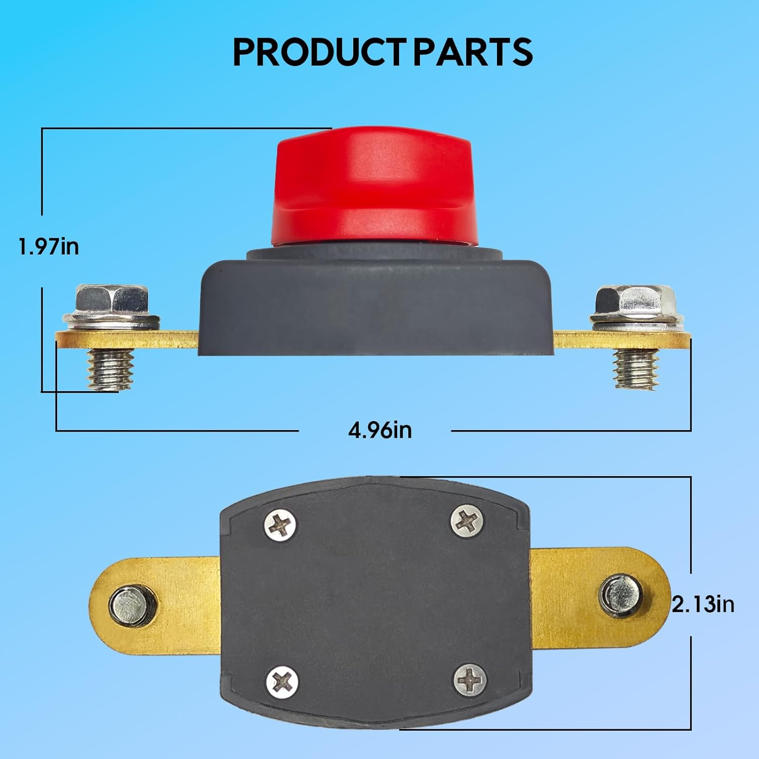 12V 48V-275A Power off Battery Disconnect Switch Side Power Cut off Isolator for Car, Boat, Marine, Trailer, Truck, ATV, High Resistance Batteries image number 5