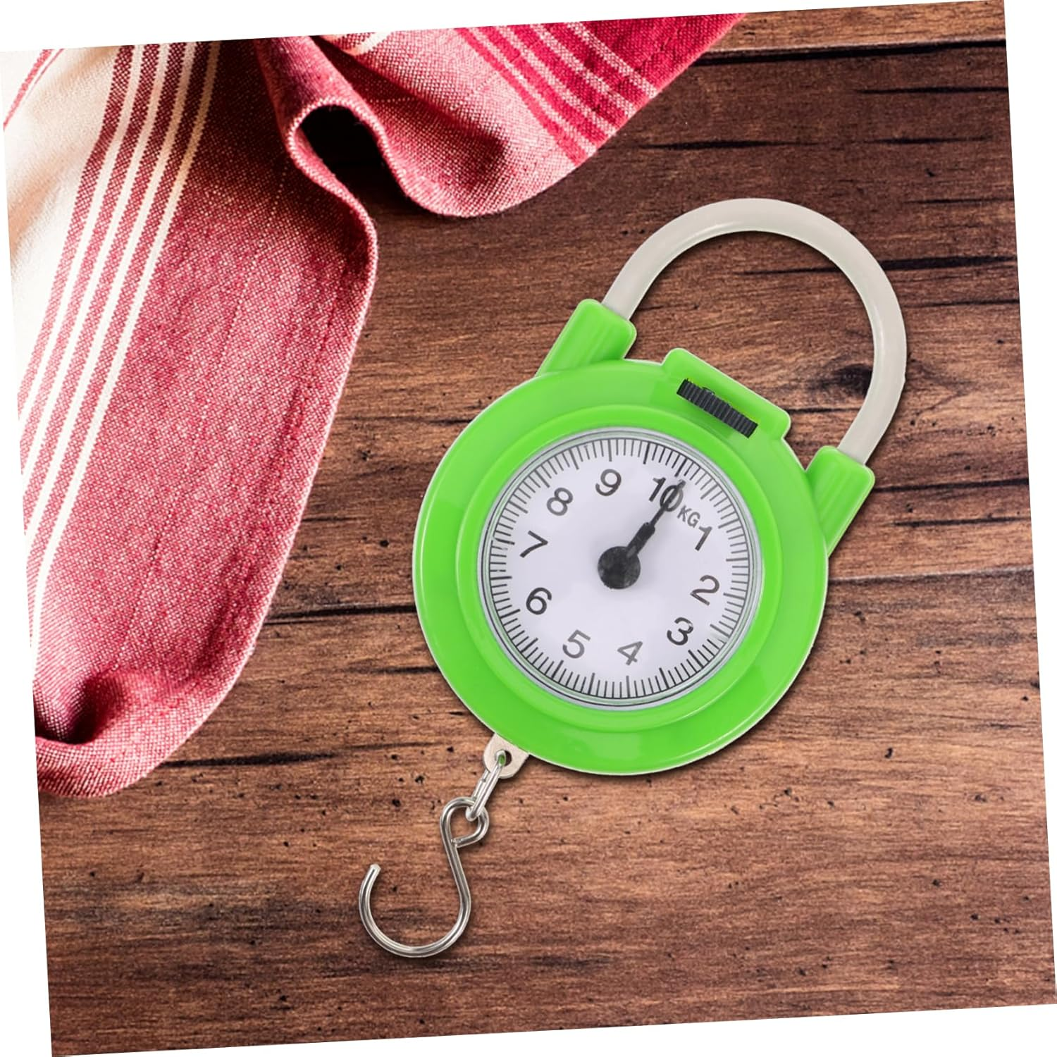 Luxshiny Portable Spring Scale Luggage Scale with Hook High Precision Small Manual Travel Suitcase for Household and Travel Use Fluorescent Green image number 1