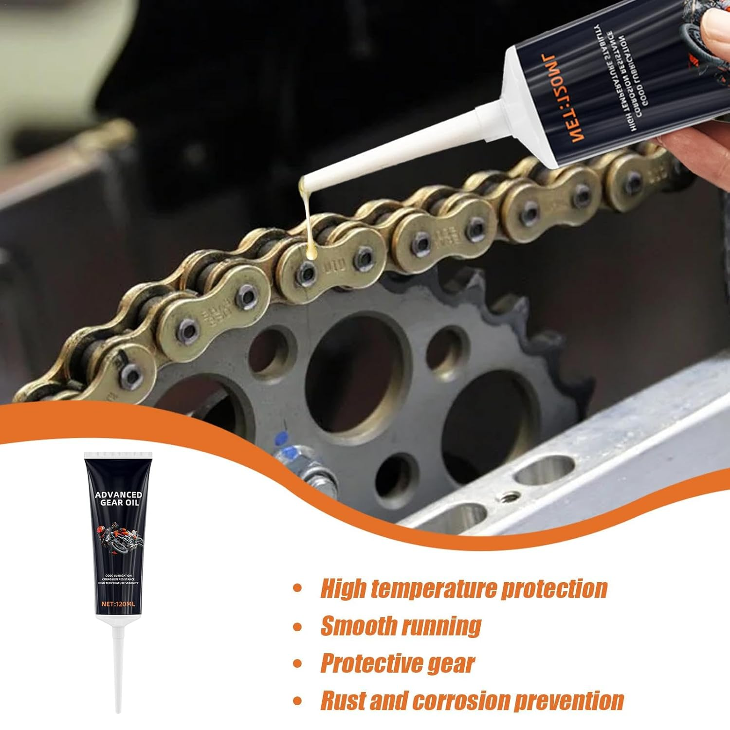 Motorcycle Chain Wax - Chain Oil Chain Lube 120Ml,Chain Lubricant Deeply Penetrate Motor Oils for Smooth Long-Lasting Chain Protection image number 3