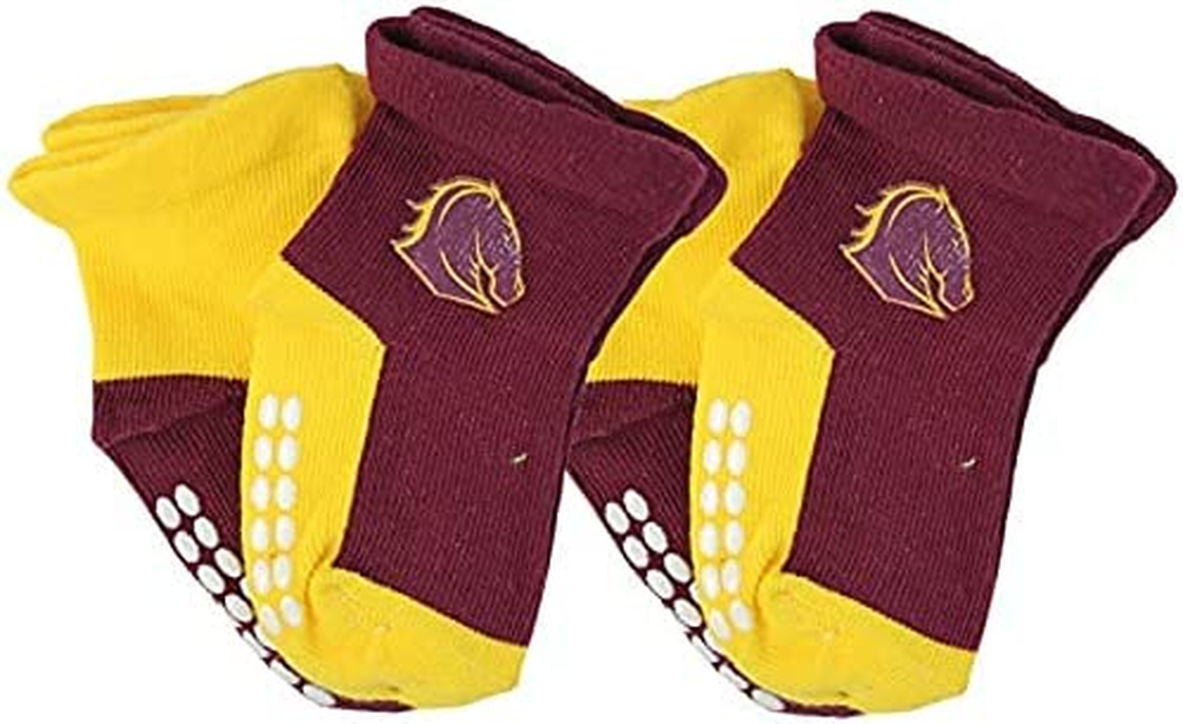 NRL Brisbane Broncos Heavy Duty Reinforced Heel and Toe Work Boot Supporter Socks 4 Pairs | National Rugby League | Men'S Sizes image number 5