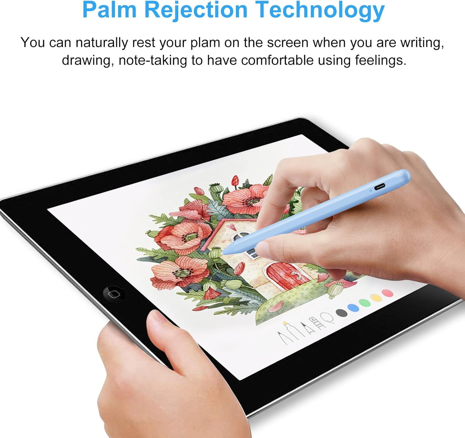 Stylus Pen for Ipad (2025-2018) with Fast Charge Palm Rejection,Fojojo Active Pencil for Ipad10/9/8/7/6Th,11Th A16,Pro 11/13 M4/M5,Air 11/13 M2/M3,Pro12.9,Air 5/4/3Rd,Mini 7/6/5