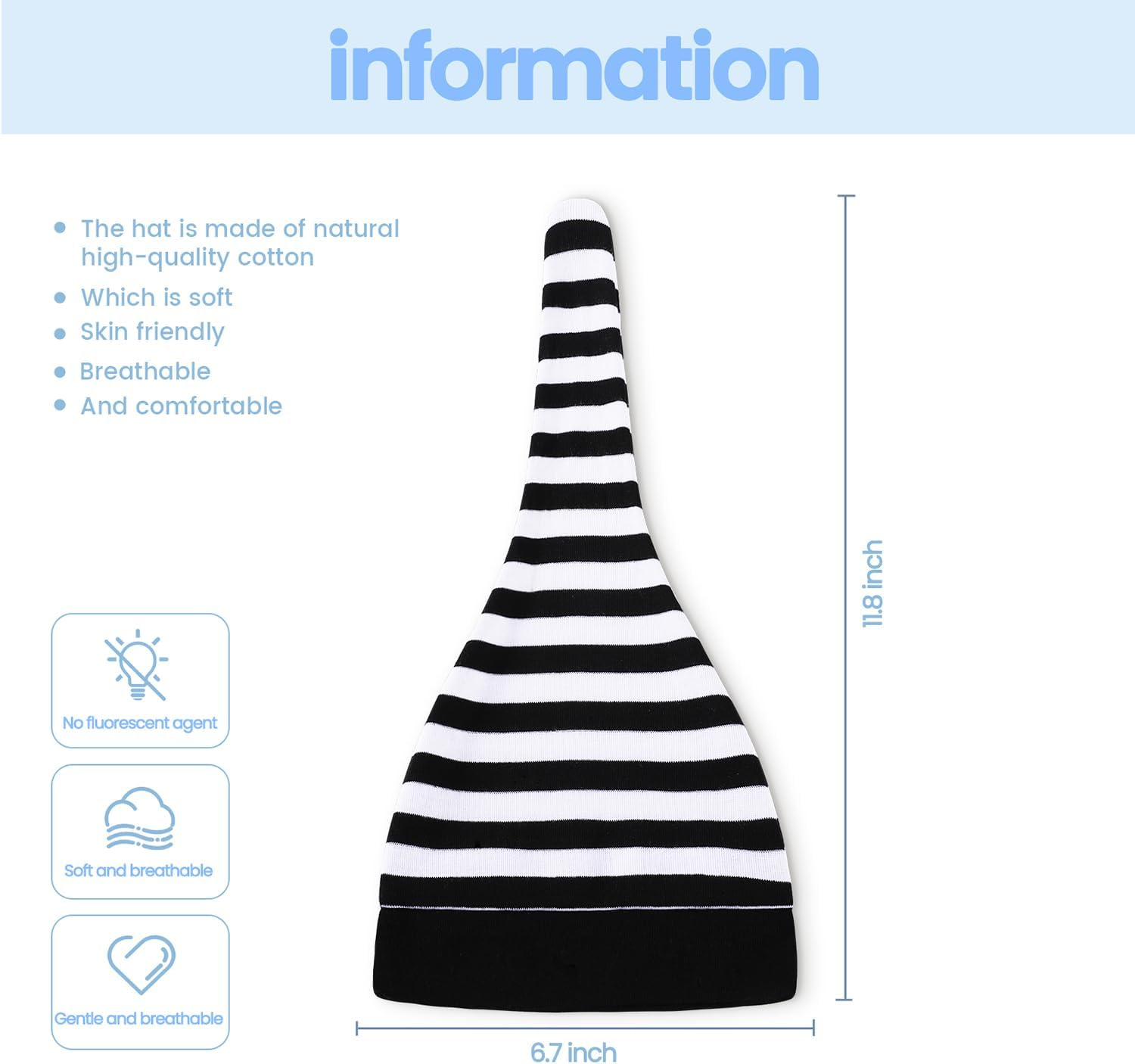 Beoffer 8 Pack Baby Newborn Hats Set Top-Knot Beanie Soft Stretchable Hats Adjustable Caps for Infant Girls Boys 0-6 Months image number 2