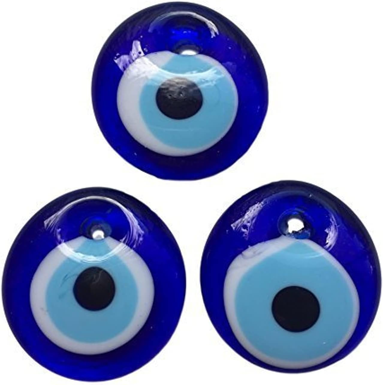 Set of 3 Pcs - New Turkish Glass Evil Eye Wall Hanging Ornament - Home House Car Gift Collectable Good Luck (Multi)