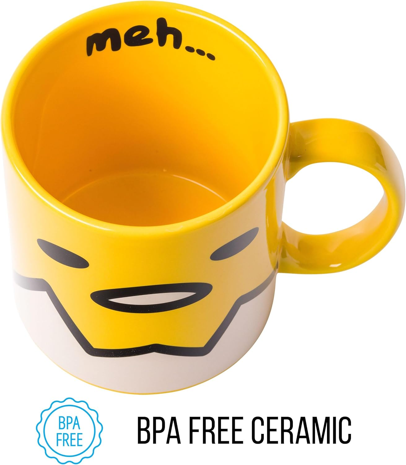 Silver Buffalo GUD20534 Sanrio Gudetama Face Ceramic Mug, 20-Ounce, Yellow image number 4