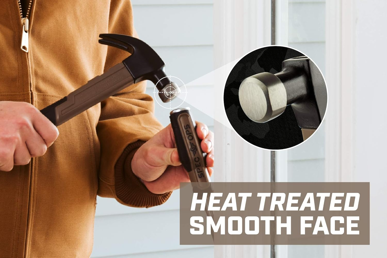 Spec Ops Tools Fiberglass Hammer, 20 Oz, Smooth Face, Curved Claw, Shock-Absorbing Grip, 3% Donated to Veterans image number 6