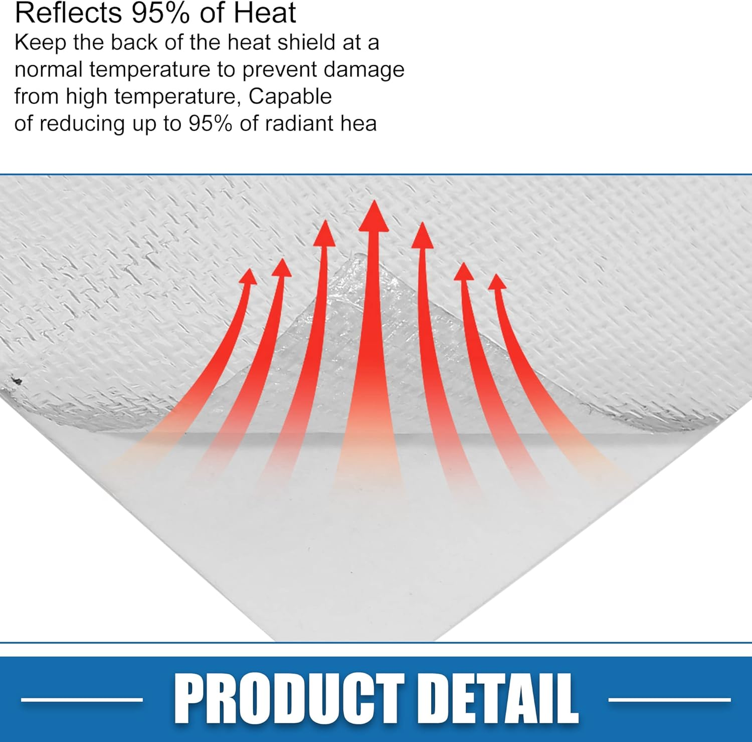 X AUTOHAUX Car Heat Shroud 24'' X 12'' Aluminized Heat Shield Mat Thermal Barrier Cover Protection Fiberglass Silver Tone image number 6