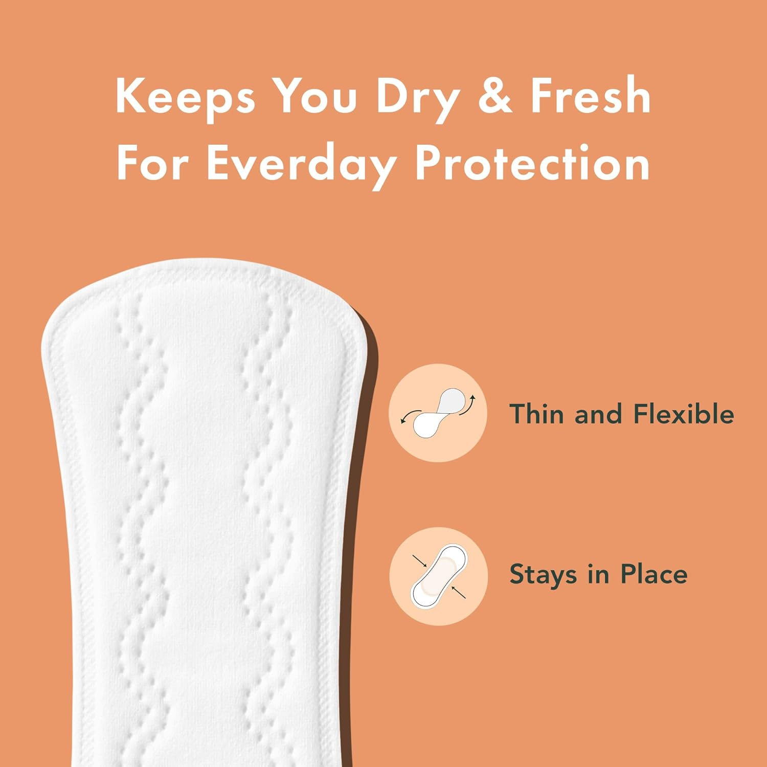 Rael Organic Cottonpanty Liners, Regular - 3Pack/60 Total - Unscented Pantiliners - Natural Daily Pantyliners 3 Pack image number 5