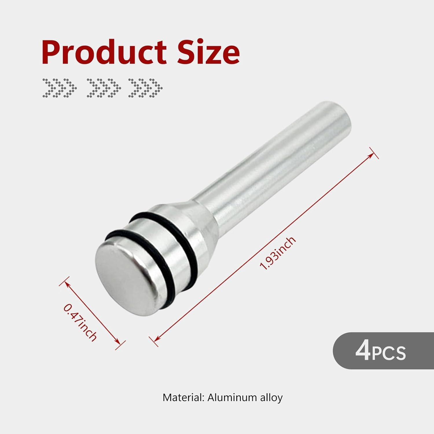 4 PCS 1.92" X 0.47" Car Door Lock Knobs, Aluminum Alloy Inner Door Lock Pull Pins, Automotive Inner Door Pull Pins Decor, Universal for Most Cars, Trucks, Suvs, Rvs (Silver) - Red image number 7