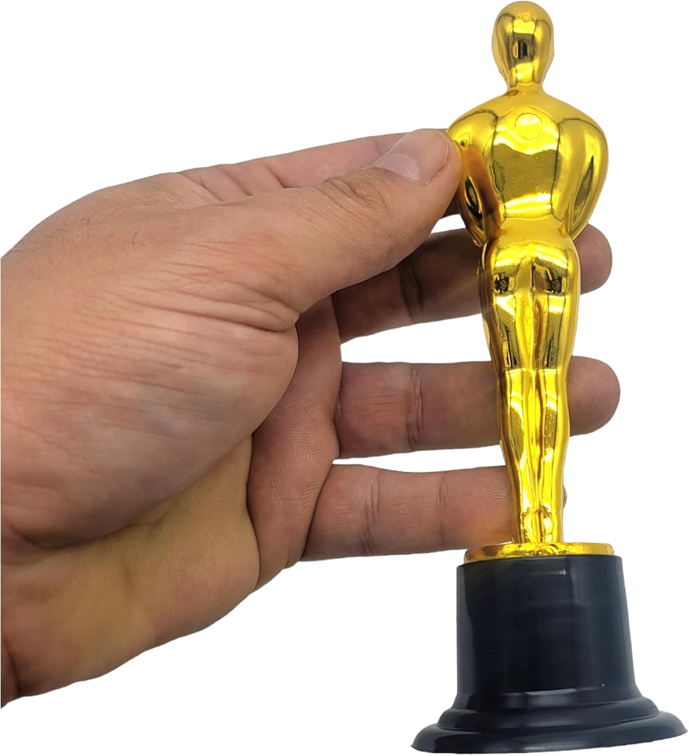 Gold Award Trophies (6 Pack) (6 Inches) Bulk Golden Plastic Statues. Standing Man Award Holding a Large Star Trophy for Movie Sport Ceremony Birthday Prize (Gold Award Trophy, 6) image number 6