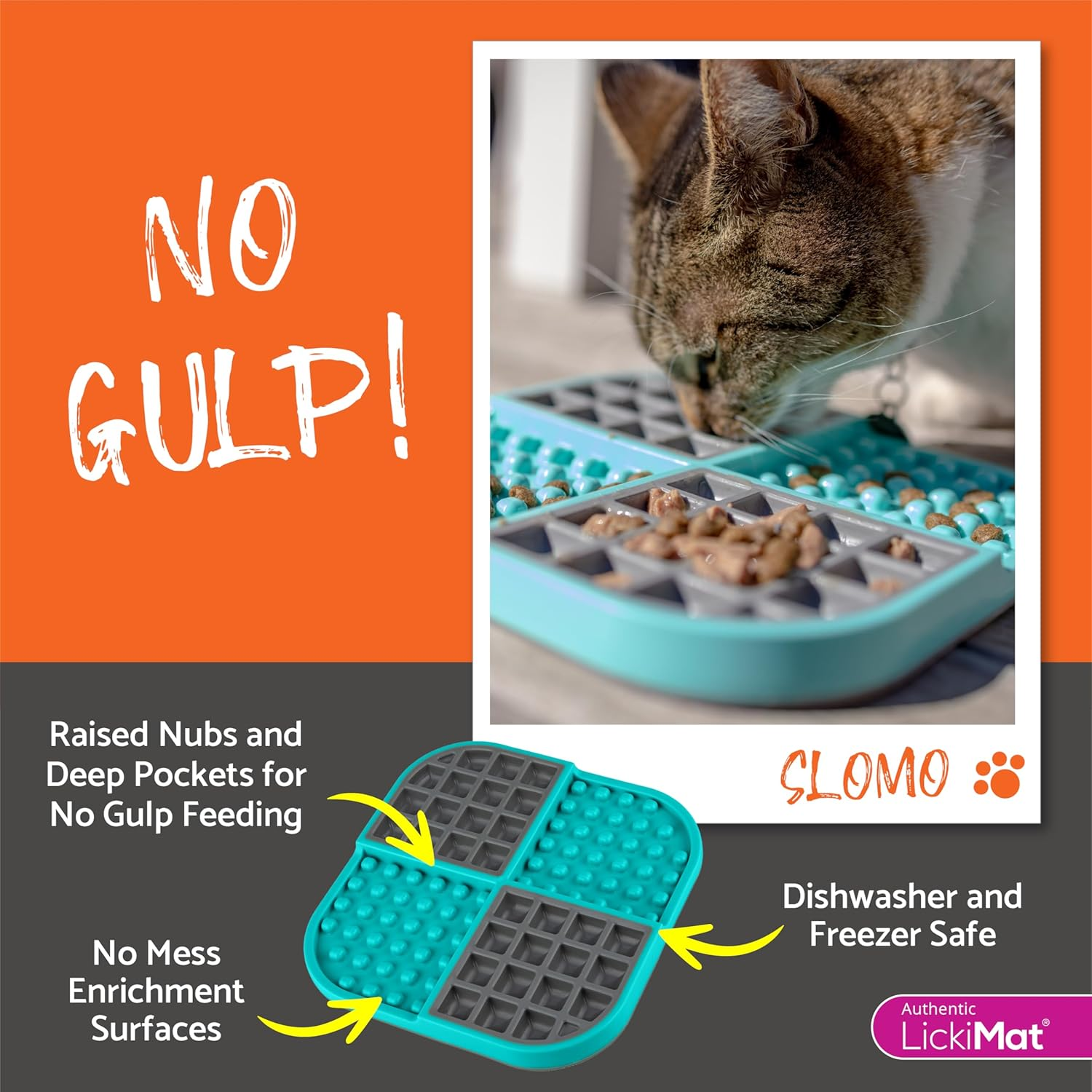 Lickimat Slomo, Cat Slow Feeder Lick Mat, Boredom Anxiety Reducer; Perfect for Food, Treats, Yogurt, or Peanut Butter. Fun Alternative to a Slow Feed Cat Bowl or Dish, Pink image number 1