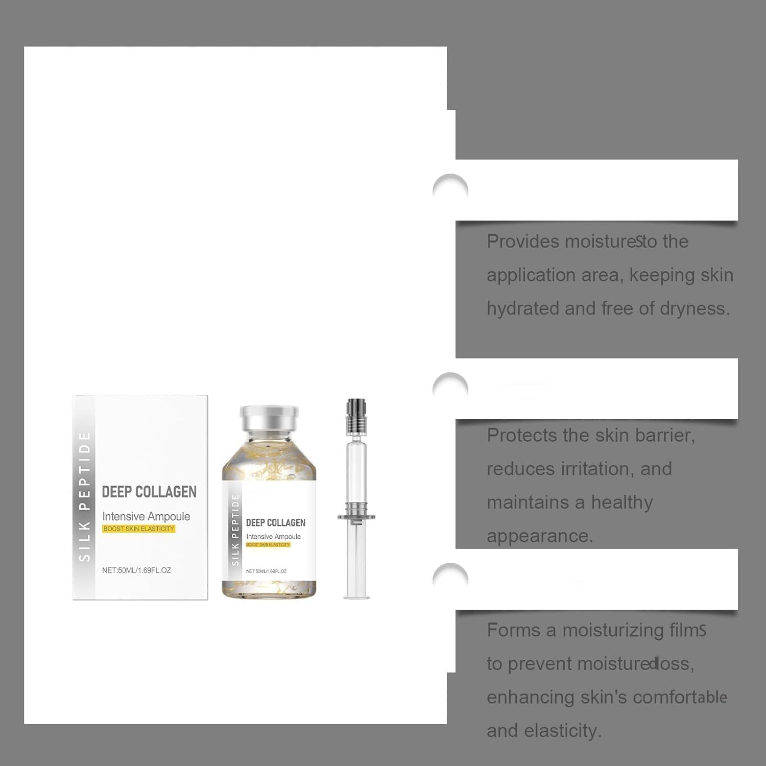 Silk Peptide Intensive Lifting Ampoule, anti Aging Face Serum, Deep Collagen Silk Peptide Intensive Lifting Ampoule Serums for Face Tightening and Lifting (2PCS) image number 1