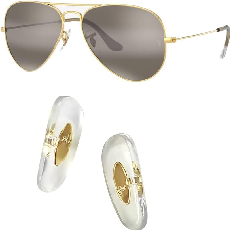 HEYDEFOAU 16Mm Clip-On Replacement Nose Pads for Ray-Ban Aviator RB3025 3026 Sunglasses Repair Kits Clear,Bonus Sunglasses Bag (Clear)