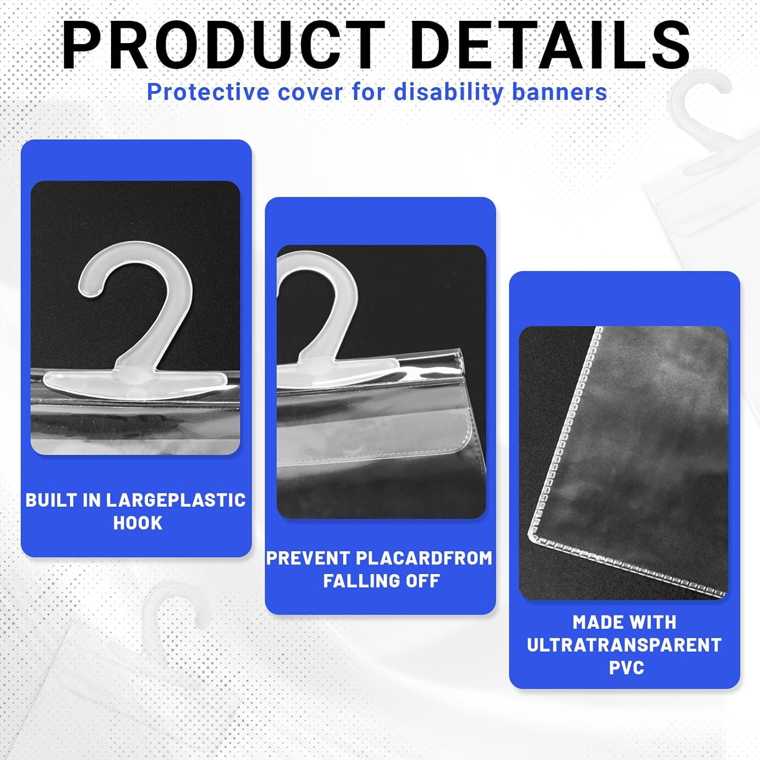 8 PCS Handicap Placard Holder, Plastic Disabled Parking Permit Holder with Large Hanger, Transparent Disabled Placard Holder for Car (Transparent) image number 4