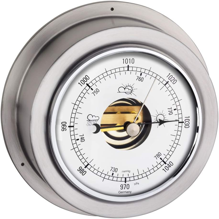 TFA Dostmann Maritim 29.4024.54.B Weather Forecast Analogue Barometer Silver (L) 140 X (W) 59 X (H) 140 Mm
